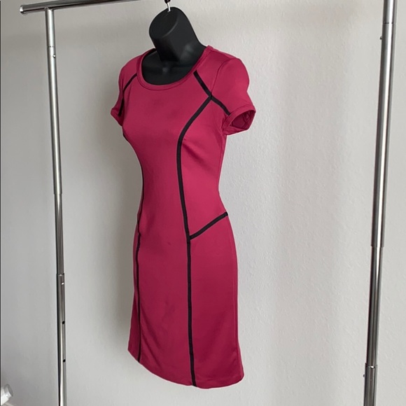 Magenta Polished Pencil Dress - Picture 3 of 3